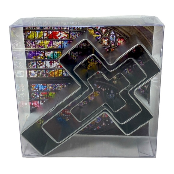 Set of 3 Tinplated Cross Cookie Cutters by R&M - Picture 1 of 6